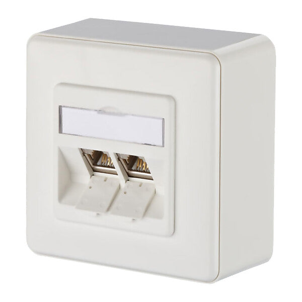 METZ CONNECT Anschlussdose, Cat.6A 2xRJ45,AP,rws TN E-DATmod-2AP-rws